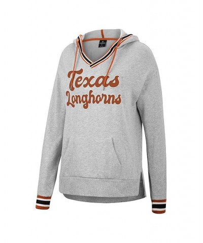 Women's Heathered Gray Texas Longhorns Andy V-Neck Pullover Hoodie Heathered Gray $27.95 Sweatshirts