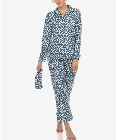 Women's Pajama Set 3-Piece Blue $30.16 Sleepwear