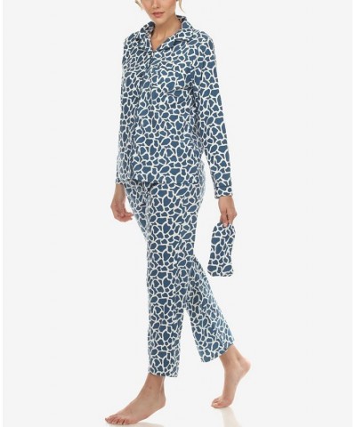 Women's Pajama Set 3-Piece Blue $30.16 Sleepwear