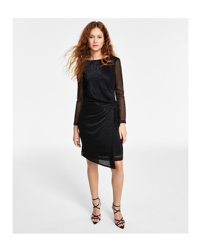 Metallic Sheath Dress Black $25.84 Dresses