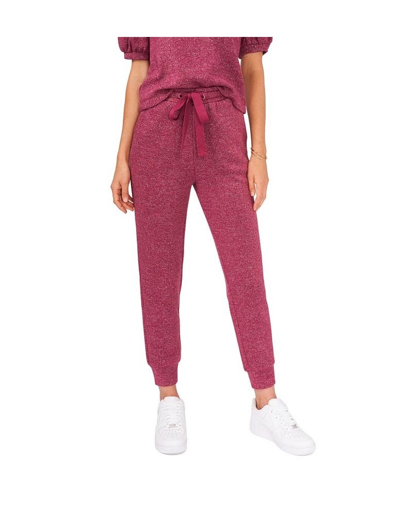 Women's Pull On Tie Waistband Jogger Pants Napa Wine $23.04 Pants