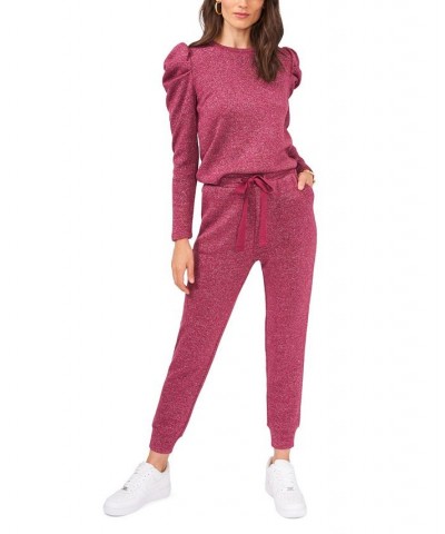 Women's Pull On Tie Waistband Jogger Pants Napa Wine $23.04 Pants