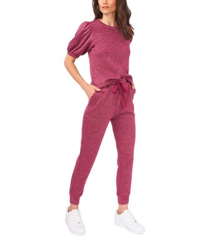 Women's Pull On Tie Waistband Jogger Pants Napa Wine $23.04 Pants