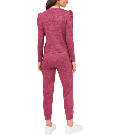 Women's Pull On Tie Waistband Jogger Pants Napa Wine $23.04 Pants