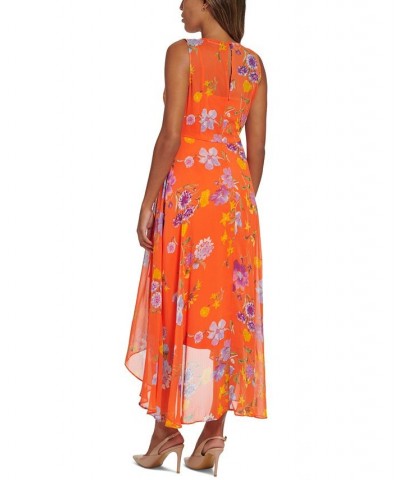 Women's V-Neck Sleeveless Chiffon Maxi Dress Grenadine Multi $66.24 Dresses