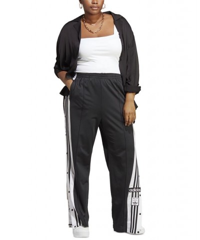 Plus Size Adibreak 3-Stripes Snap-Leg Joggers Black $38.50 Pants