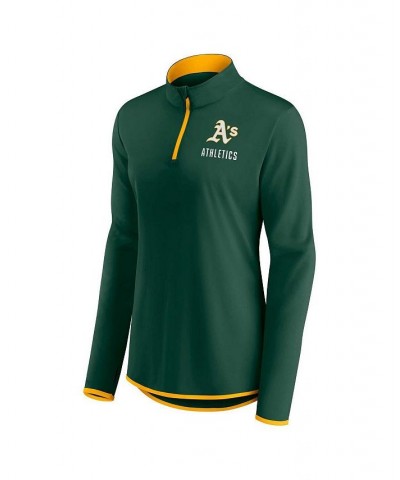 Women's Branded Green Oakland Athletics Worth The Drive Quarter-Zip Jacket Green $35.09 Jackets