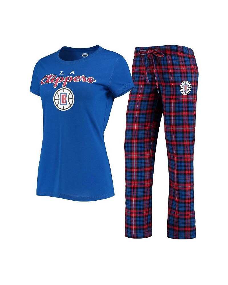 Women's Royal Red LA Clippers Lodge T-shirt and Pants Sleep Set Royal, Red $31.79 Pajama