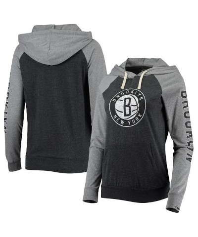 Women's Black Brooklyn Nets Raglan Pullover Hoodie Black $34.79 Sweatshirts