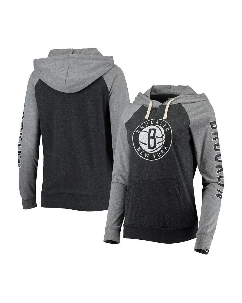 Women's Black Brooklyn Nets Raglan Pullover Hoodie Black $34.79 Sweatshirts