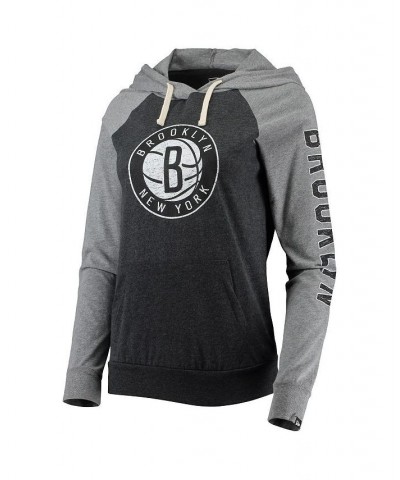 Women's Black Brooklyn Nets Raglan Pullover Hoodie Black $34.79 Sweatshirts