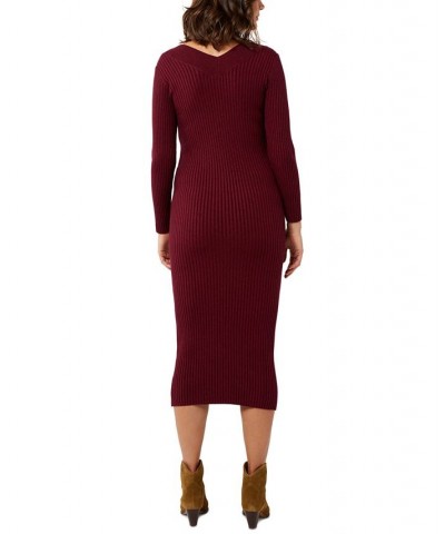 Cara Midi Maternity Dress Red $70.56 Dresses