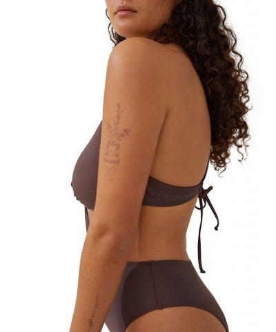 Women's Cutout Knot One-Piece Swimsuit Brownie Shimmer $26.49 Swimsuits