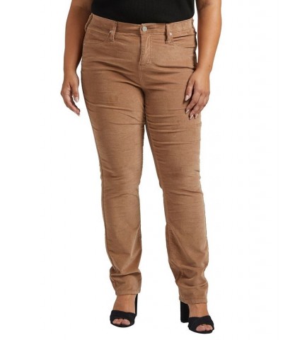 Plus Size Ruby Mid Rise Straight Leg Pants Tan/Beige $22.14 Pants