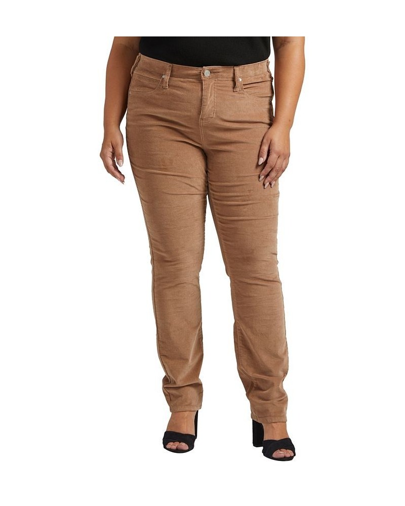 Plus Size Ruby Mid Rise Straight Leg Pants Tan/Beige $22.14 Pants