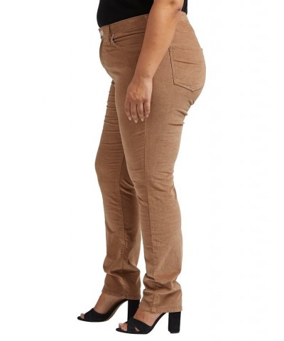 Plus Size Ruby Mid Rise Straight Leg Pants Tan/Beige $22.14 Pants