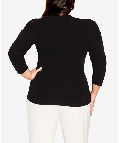 Plus Size Trendy Romee Sweater Black $33.97 Sweaters