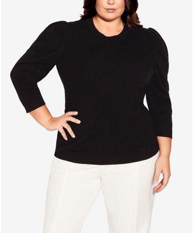 Plus Size Trendy Romee Sweater Black $33.97 Sweaters