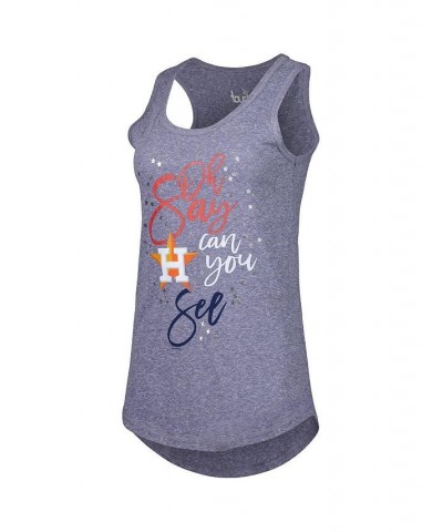 Women's Navy Houston Astros Americana Tri-Blend Racerback Tank Top Navy $26.40 Tops