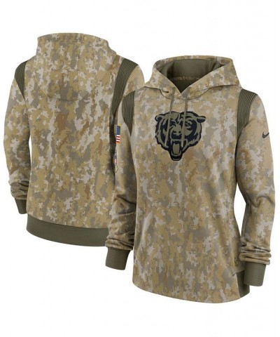 Women's Olive Chicago Bears 2021 Salute To Service Therma Performance Pullover Hoodie Olive $45.04 Sweatshirts