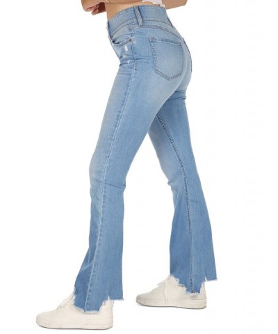 Juniors' Ripped Flare-Leg Frayed-Hem Jeans Light Wash $14.26 Jeans