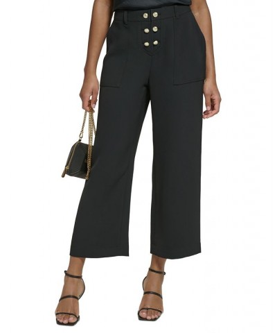 Women's Cropped Wide-Leg Pants Black $51.39 Pants