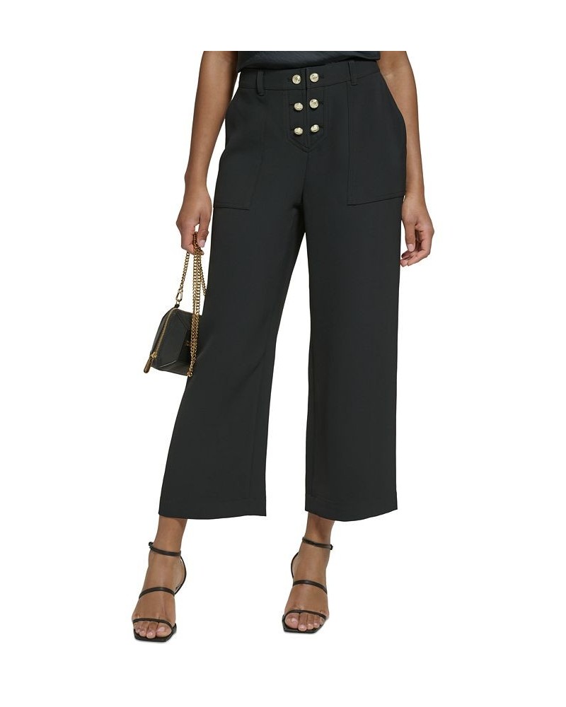 Women's Cropped Wide-Leg Pants Black $51.39 Pants