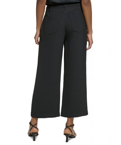 Women's Cropped Wide-Leg Pants Black $51.39 Pants