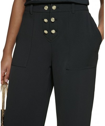 Women's Cropped Wide-Leg Pants Black $51.39 Pants