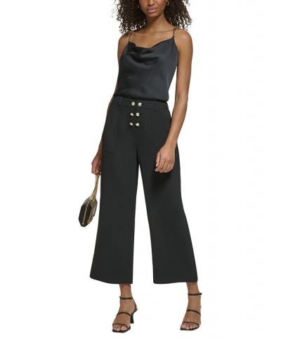 Women's Cropped Wide-Leg Pants Black $51.39 Pants