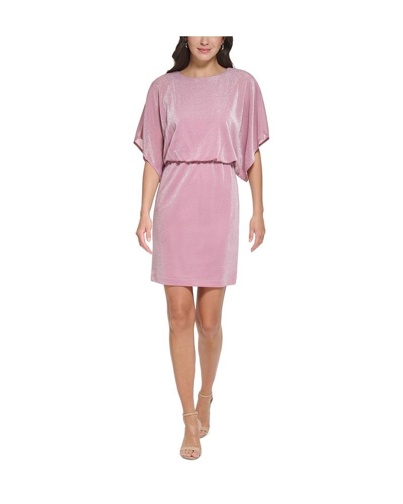 Women's Dolman-Sleeve Sparkling Sheath Dress Mauve $45.78 Dresses