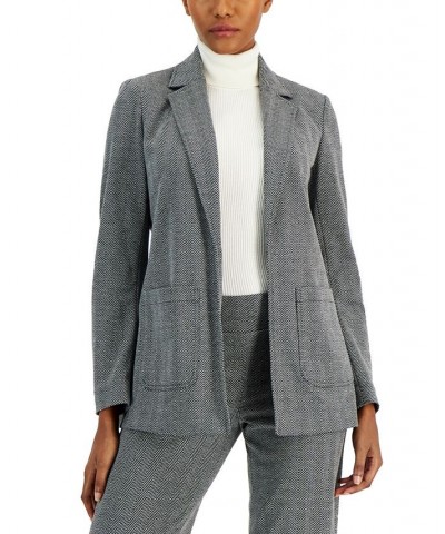 Petite Herringbone Jacket Anne Black/Anne White $27.88 Jackets