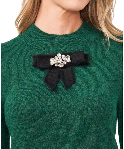 Women's Long Sleeve Bow Detail Sweater Green $27.90 Sweaters