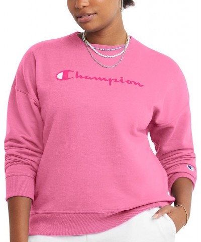 Women's Logo Fleece Crewneck Sweatshirt Pink $21.85 Sweatshirts