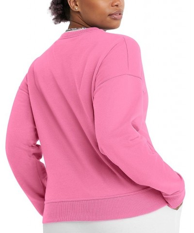 Women's Logo Fleece Crewneck Sweatshirt Pink $21.85 Sweatshirts