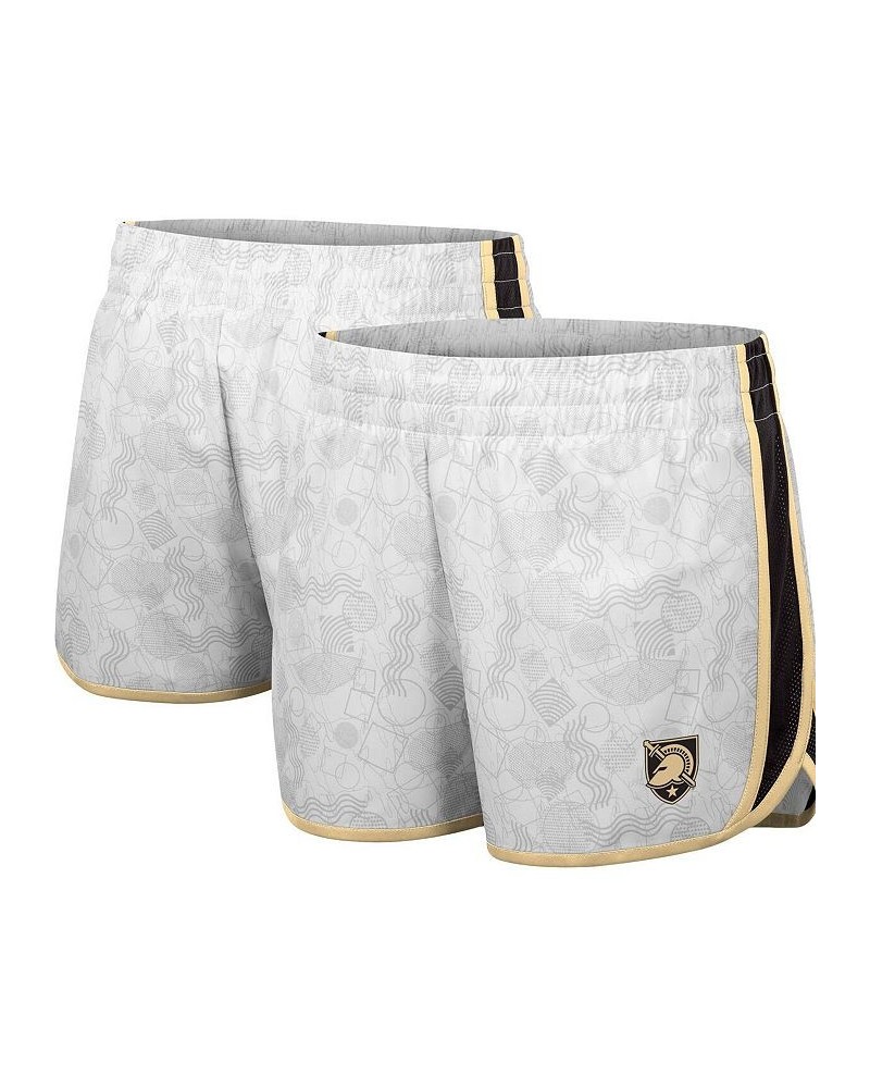 Women's White and Black Army Black Knights The Plastics Geo Print Shorts $19.74 Shorts