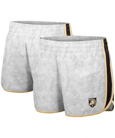 Women's White and Black Army Black Knights The Plastics Geo Print Shorts $19.74 Shorts