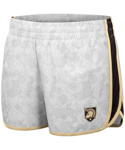 Women's White and Black Army Black Knights The Plastics Geo Print Shorts $19.74 Shorts