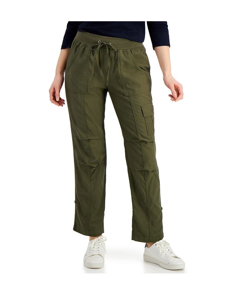 Women's Alton Cuffed Straight-Leg Pants Green $27.86 Pants