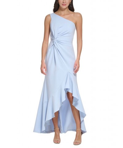 Women's One-Shoulder Side-Twist Gown Periwinkle $80.92 Dresses