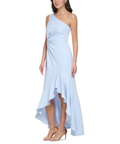 Women's One-Shoulder Side-Twist Gown Periwinkle $80.92 Dresses