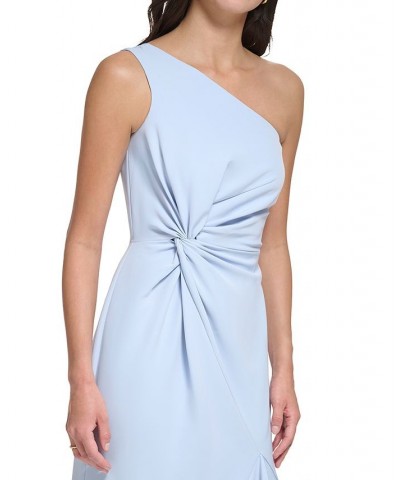 Women's One-Shoulder Side-Twist Gown Periwinkle $80.92 Dresses