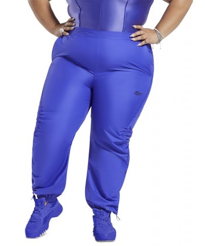 Plus Size Ruched-Leg Pull-On Track Pants Ultima Purple $20.24 Pants