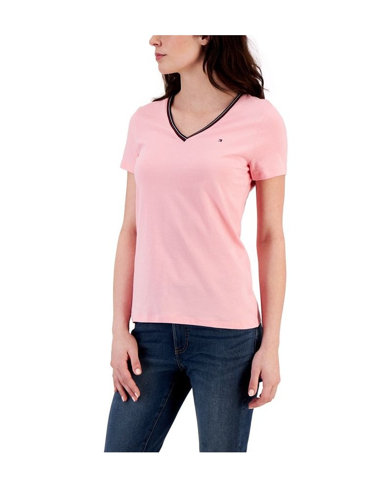 Women's Short-Sleeve V-Neck T-Shirt Pink $20.54 Tops