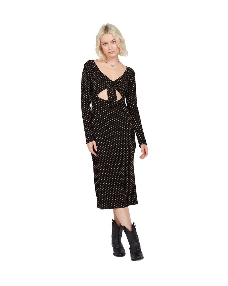 Juniors' Sunscaper Cutout Front-Tie Dress Black $26.22 Dresses