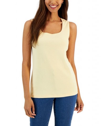 Square-Neck Cotton Tank Top Dusty Sunrise $11.39 Tops