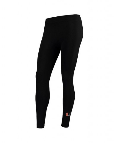 Women's Black Miami Hurricanes Fleece Leggings Black $18.54 Pants