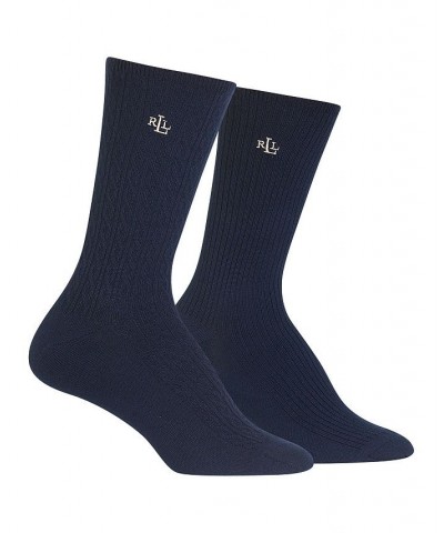 Women's Cable Supersoft Trouser 2 Pairs Navy $11.96 Socks