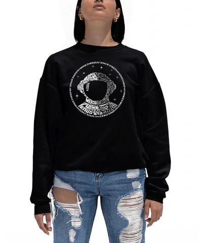 Women's Word Art I Need My Space Astronaut Crewneck Sweatshirt Black $27.99 Tops