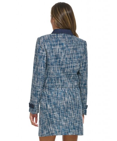 Women's Denim Trim Cropped Tweed Jacket Oceana Multi $40.94 Jackets